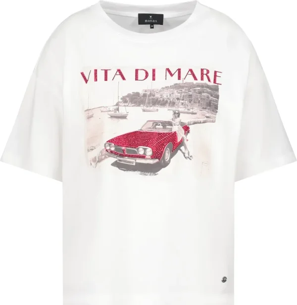 Tee Shirt Col Rond Manches Courtes Motif Placé – Image 6