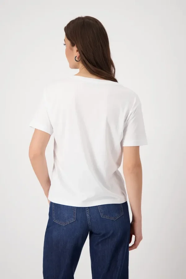Tee Shirt Col Rond Manches Courtes Motif Placé – Image 3