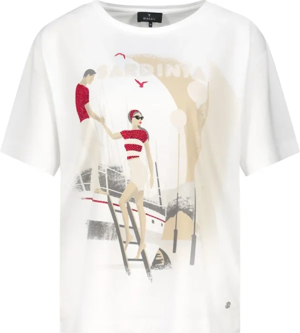 Tee Shirt Col Rond Manches Courtes Motif Placé – Image 6