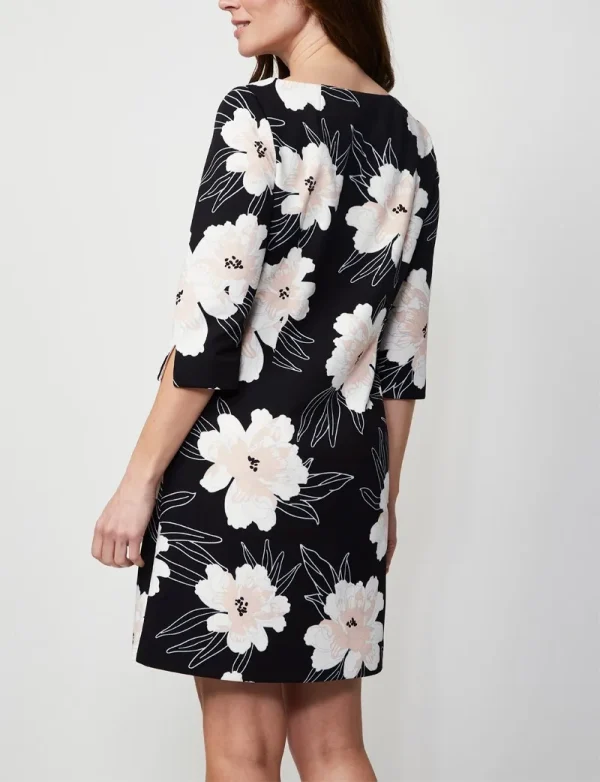 Robe Longueur Genoux Col Rond Manches Trois-Quarts Imprimée – Image 2