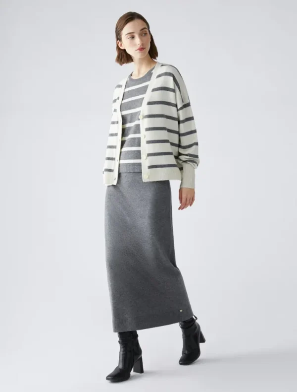 Jupe Midi Droite Taille élastique Unie Maille – Image 6