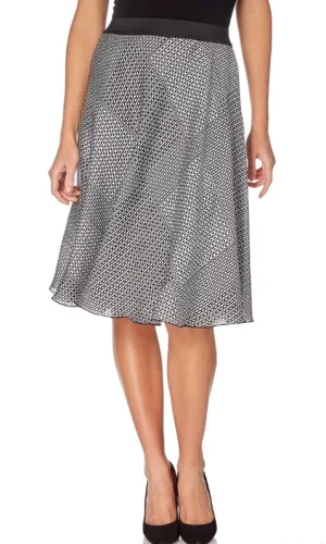 Jupe longueur genoux taille élastique fluide imprimé