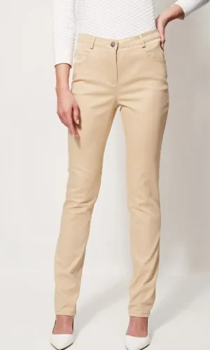 Pantalon long taille moyenne droit uni
