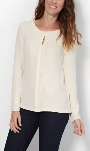 Pull col bateau manches longues pli devant