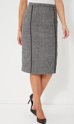 Jupe midi imprimé chevrons détail