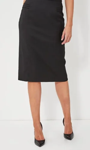 Jupe midi droite unie
