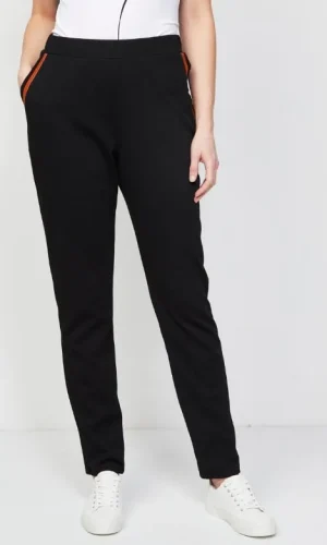 Pantalon long taille moyenne élastine deux poches françaises ganse