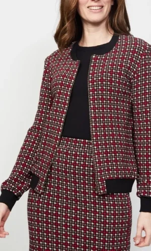 Veste col rond manches longues zippé imprimé