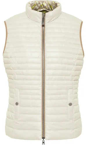 Veste Courte Sans Manches Réversible Imprimée Et Unie