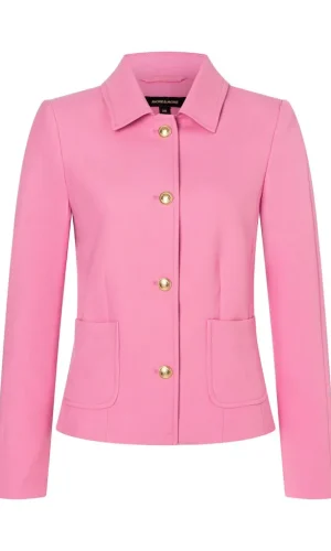 Veste Courte Cintrée Manches Longues Boutonnée Unie