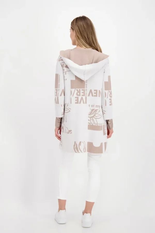 Veste Longue à Capuche Manches Longues Jacquard Réversible – Image 3