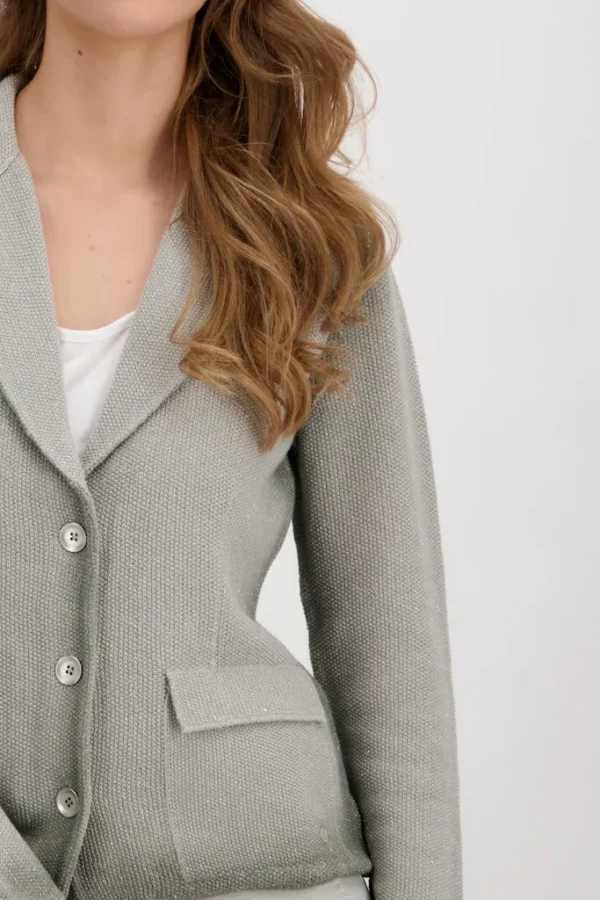 Veste Mi-longue Manches Longues Deux Poches Boutonnée Lurex – Image 4