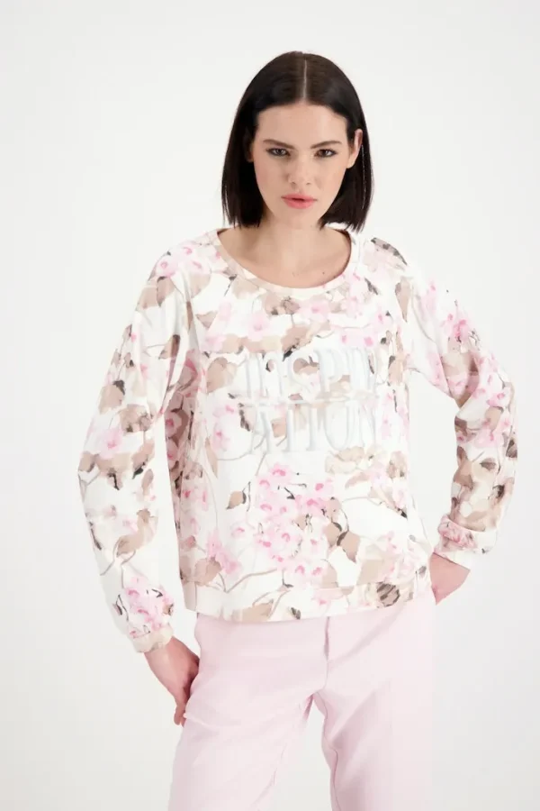 Sweat Col Rond Manches Longues Imprimé All Over Motif Placé