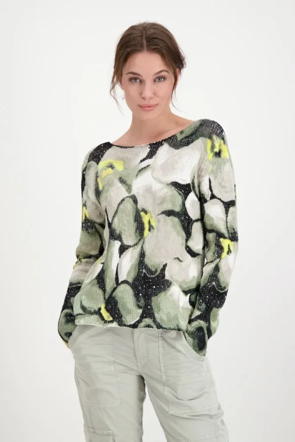 Pull Col Rond Manches Longues Imprimé All Over