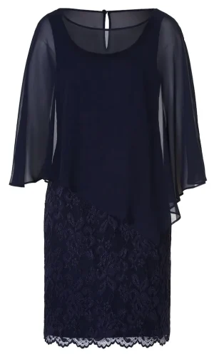 Robe Longueur Genoux Dentelle Voile Cache épaule