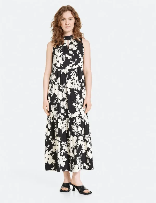 Robe Longue Col V Sans Manches Imprimée – Image 3