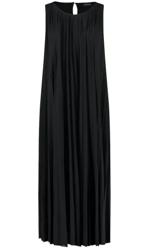 Robe Longue Col Rond Sans Manches Plissée