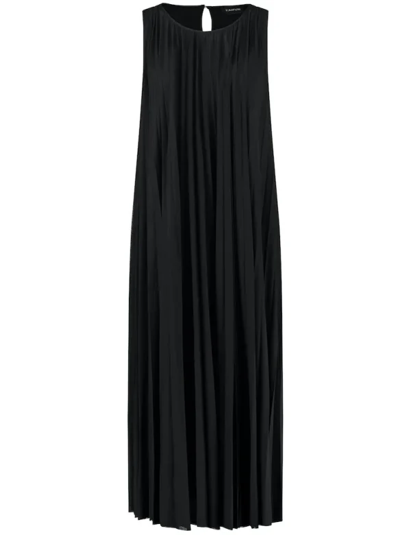 Robe Longue Col Rond Sans Manches Plissée