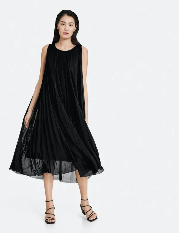 Robe Longue Col Rond Sans Manches Plissée – Image 3