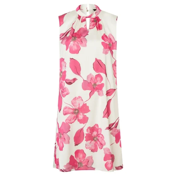 Robe Longueur Genoux Col V Sans Manches évasée Imprimée