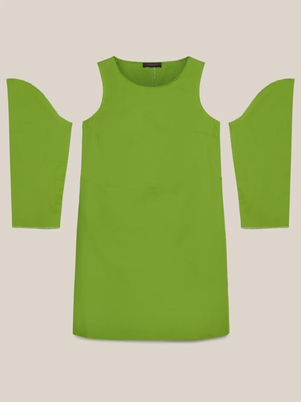 Robe Longueur Genoux Col Rond Sans Manches Unie Une Poche
