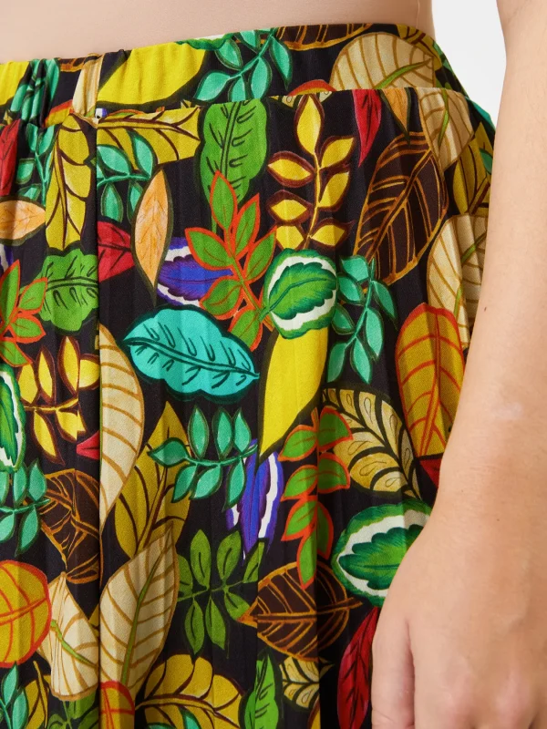 Jupe Longue Taille élastique Plissée Fluide Imprimé Floral – Image 3