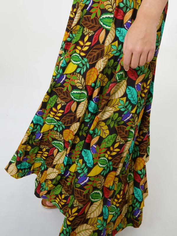Jupe Longue Taille élastique Plissée Fluide Imprimé Floral – Image 4