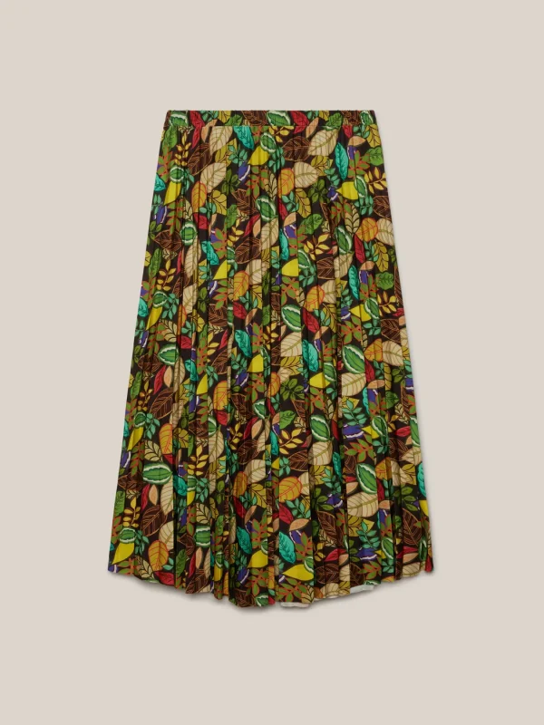 Jupe Longue Taille élastique Plissée Fluide Imprimé Floral – Image 5