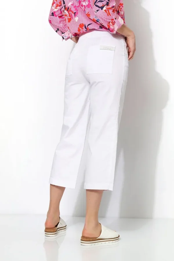 Pantalon Sept-huitième Taille Moyenne élastique Uni Deux Poches – Image 3