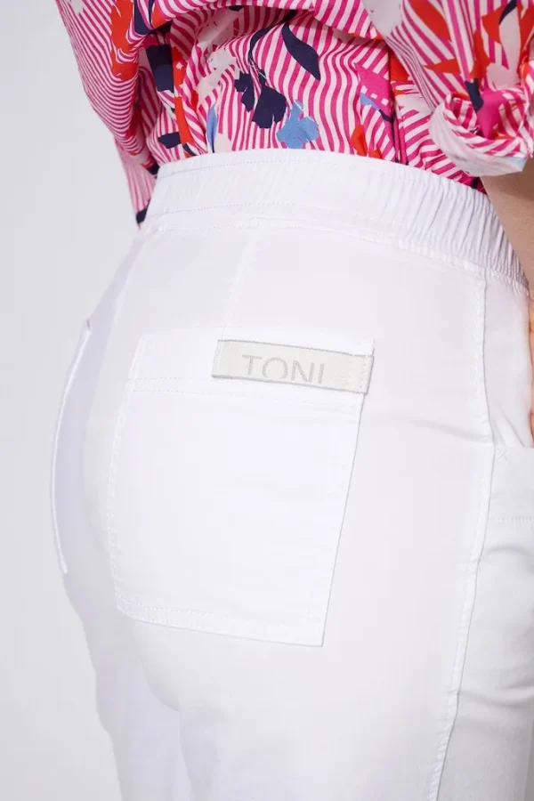 Pantalon Sept-huitième Taille Moyenne élastique Uni Deux Poches – Image 4