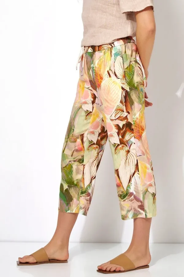 Pantalon Sept-huitième Taille Moyenne élastique Imprimé