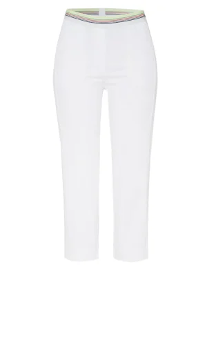 Pantalon Sept-huitième Taille Moyenne élastique Uni Quatres Poches