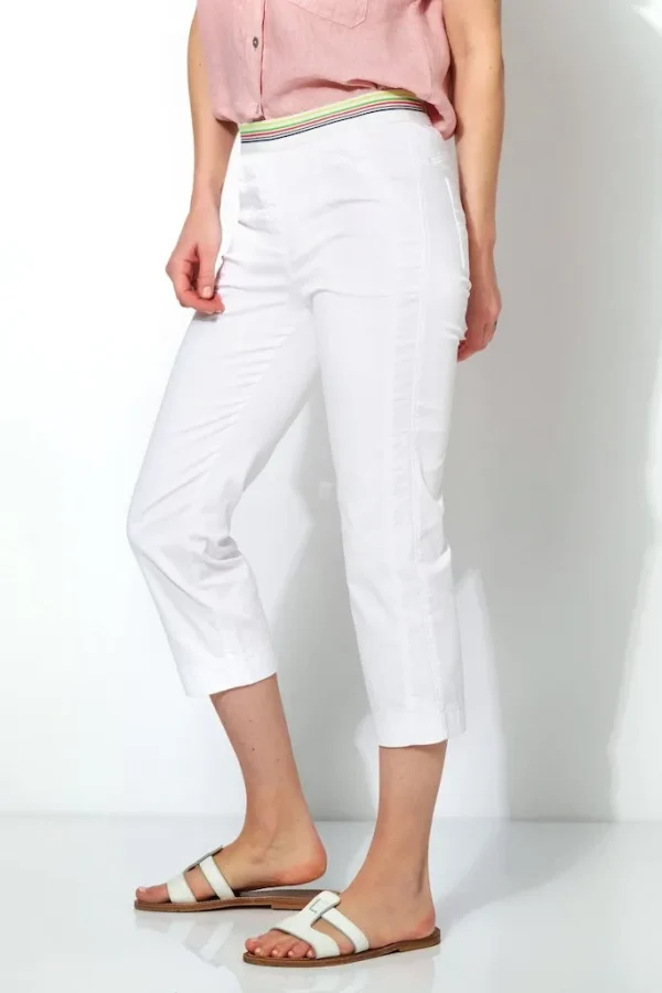 Pantalon Sept-huitième Taille Moyenne élastique Uni Quatres Poches – Image 2