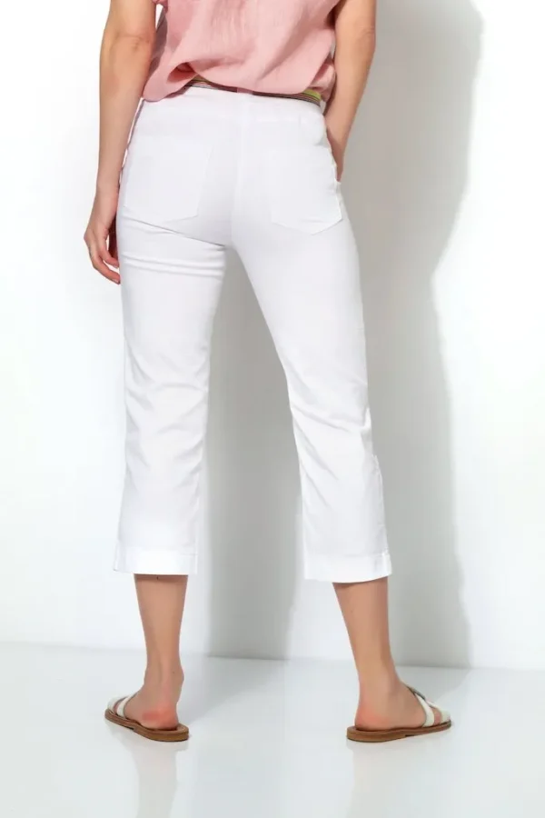 Pantalon Sept-huitième Taille Moyenne élastique Uni Quatres Poches – Image 3