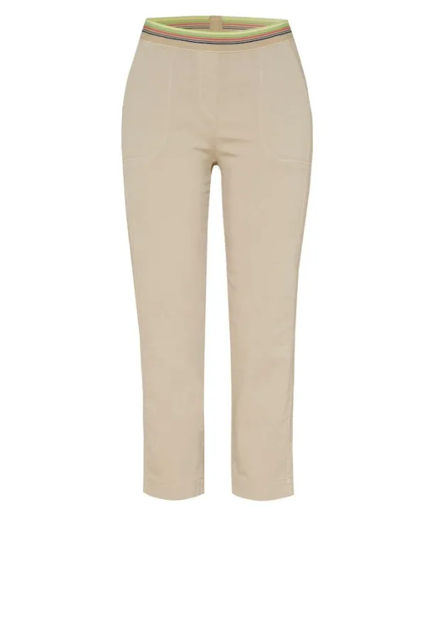 Pantalon Sept-huitième Taille Moyenne élastique Uni Quatres Poches – Image 5
