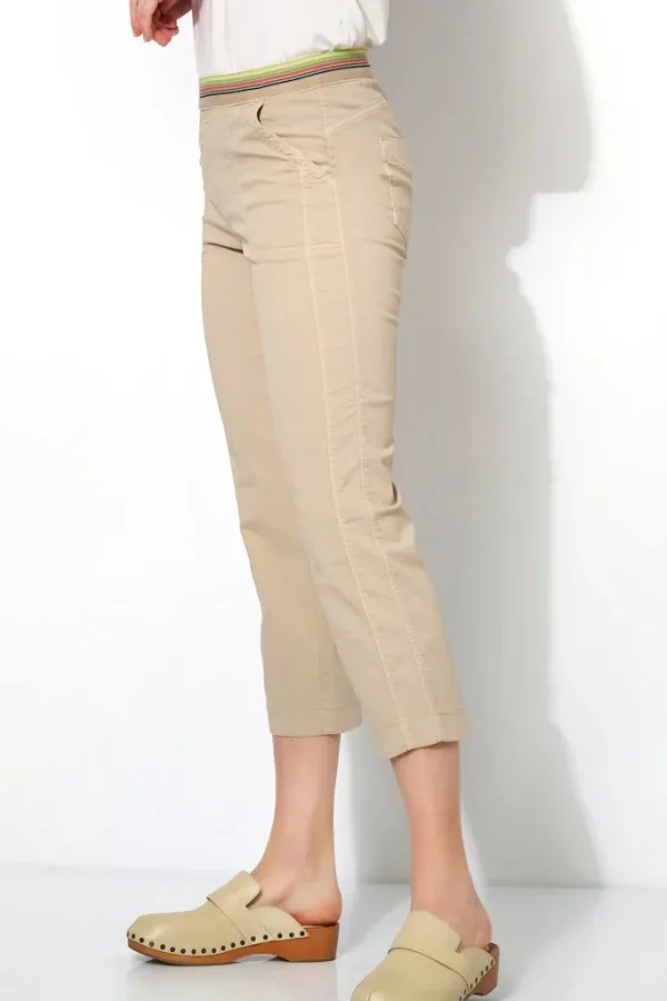 Pantalon Sept-huitième Taille Moyenne élastique Uni Quatres Poches – Image 6