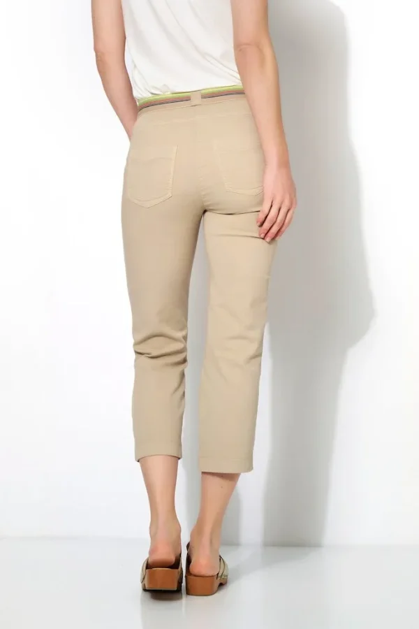 Pantalon Sept-huitième Taille Moyenne élastique Uni Quatres Poches – Image 7