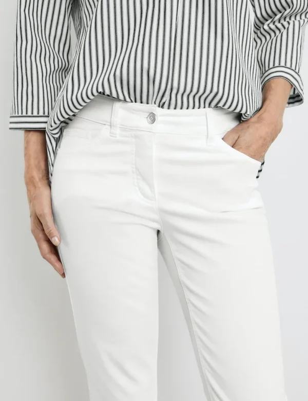 Pantalon Sept-huitième Taille Moyenne Uni Cinq Poches Best For Me – Image 4