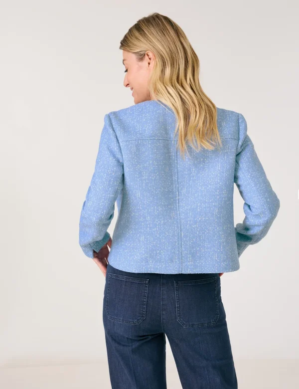 Veste Manches Longues Deux Poches Franges Boutonnée Chinée – Image 4