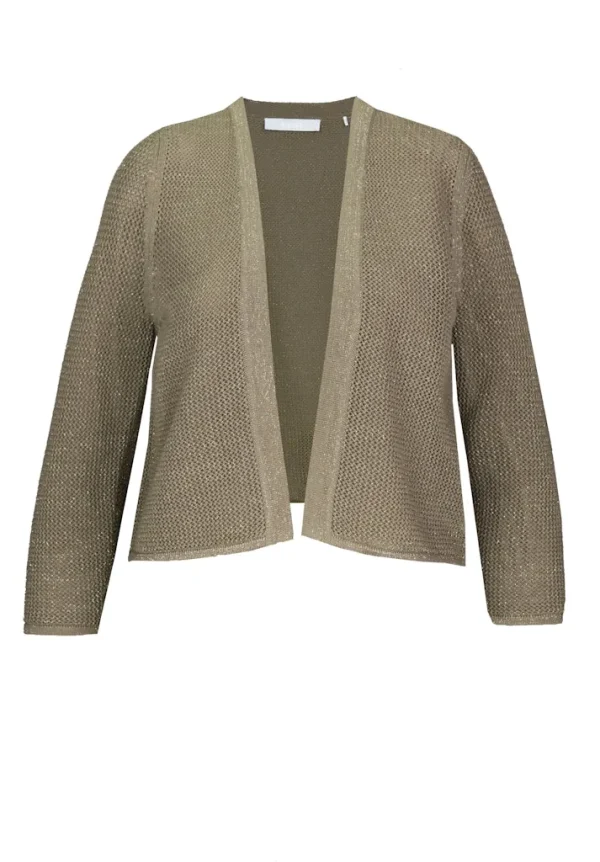 Gilet Manches Longues Boutonné Bord à Bord Lurex Uni