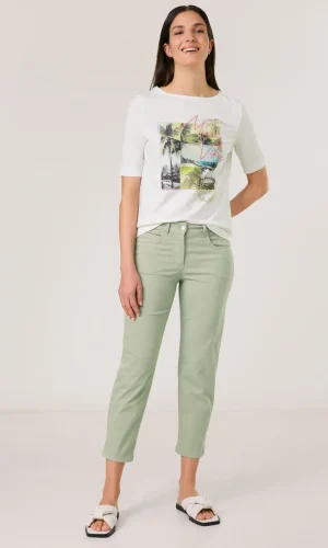 Pantalon Sept-huitième Taille Moyenne Cinq Poches Uni Best For Me