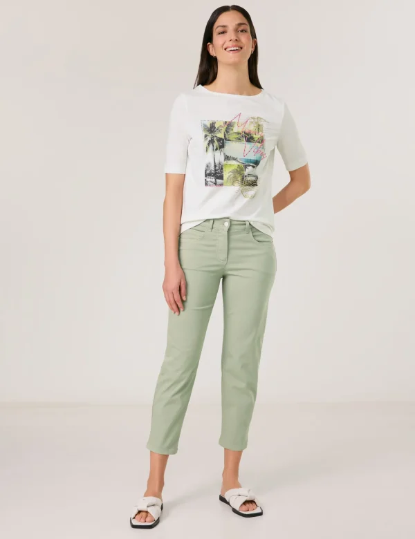 Pantalon Sept-huitième Taille Moyenne Cinq Poches Uni Best For Me