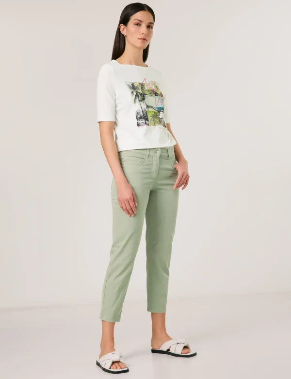 Pantalon Sept-huitième Taille Moyenne Cinq Poches Uni Best For Me – Image 5
