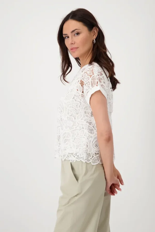 Blouse Col Rond Manches Courtes Broderies Anglaises – Image 2