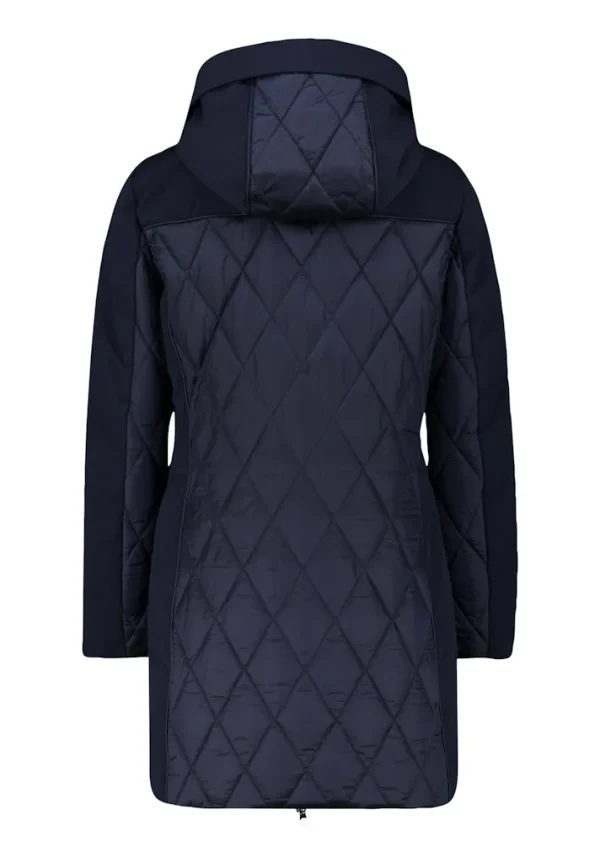 Parka Mi-longue Manches Longues Zippée à Capuche Amovible Deux Poches Bimatière Unie – Image 8