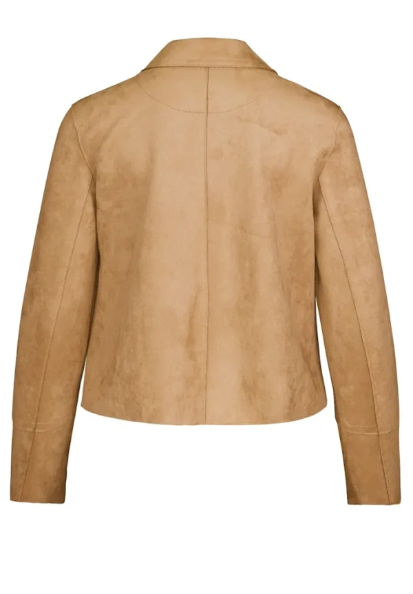Veste Manches Longues Boutonnée Deux Poches Plaquées Suedine Unie – Image 6