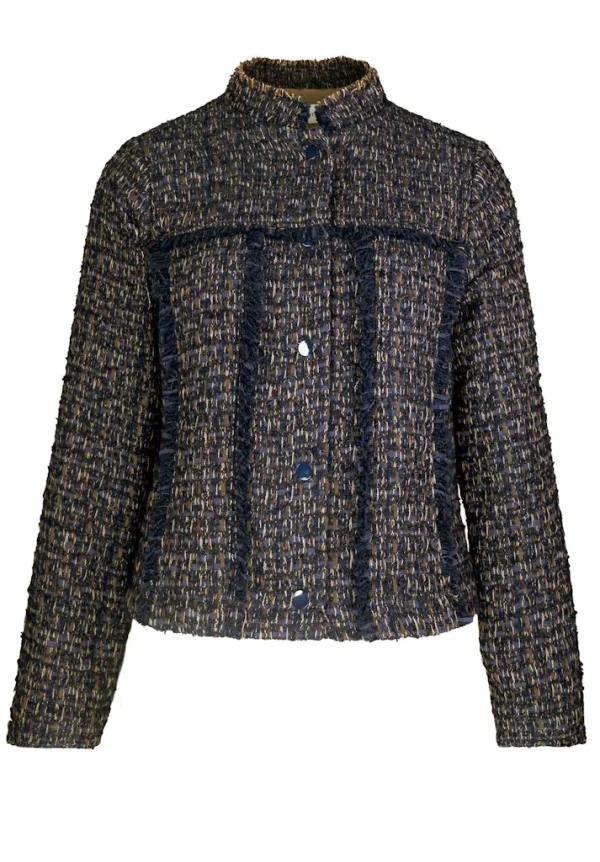 Veste Manches Longues Fermeture Pressions Tweed Franges – Image 5