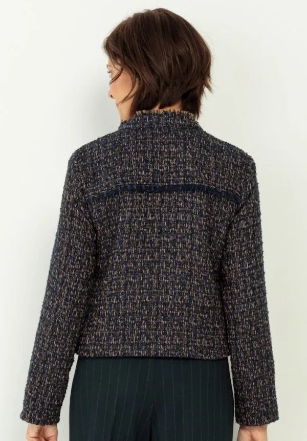 Veste Manches Longues Fermeture Pressions Tweed Franges – Image 2