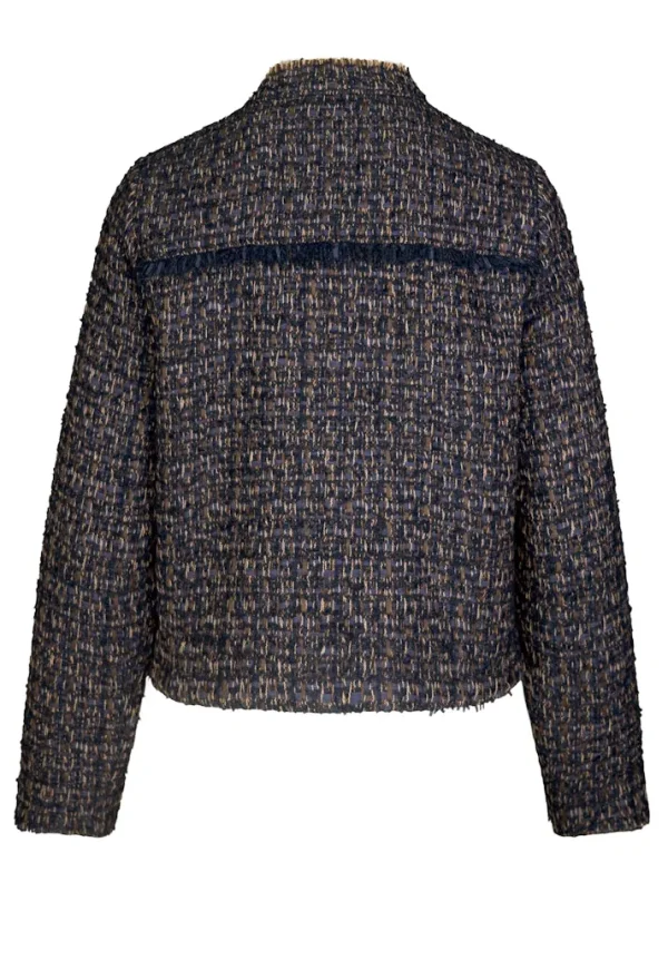 Veste Manches Longues Fermeture Pressions Tweed Franges – Image 6