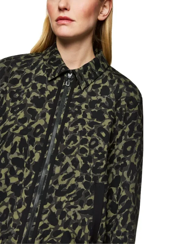 Blouson Col Polo Manches Longues Zippé Deux Poches Imprimé Léopard All Over – Image 3